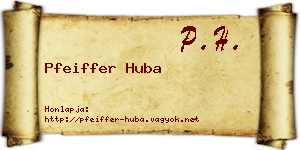 Pfeiffer Huba névjegykártya
